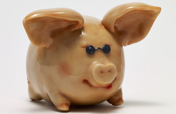 xq稀奇瞿广慈创意摆件雕塑猪稀奇猪mini版10x13x12cm2018年玻璃钢