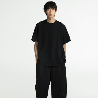 nice rice 男士圆领短袖T恤 NDX02003 煤石黑 L