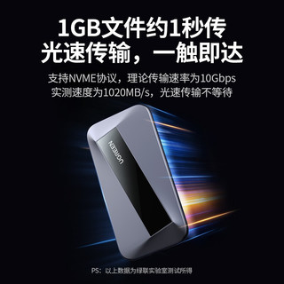 UGREEN 绿联 1TB Type-C移动固态硬盘（PSSD) USB3.1外接手机台式电脑双接口大容量高速存储 80861 Type-C移动固态硬盘-1TB