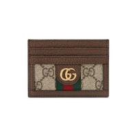 GUCCI 古驰 OPHIDIA系列 女士帆布卡包 523159 96IWG 8745 棕色