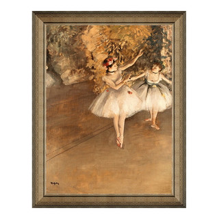 雅昌 德加《两个芭蕾舞女》装饰画挂画 典雅栗 54×69cm