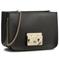 芙拉 FURLA Black Metropolis Chain Foldover Crossbody Bag