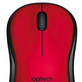 Logitech 罗技 M220 2.4G无线鼠标 1000DPI 红黑色