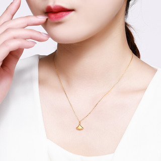 CHJ JEWELLERY 潮宏基 XQG30003421 银杏叶足金项链 42cm 2.4g