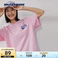 SKECHERS 斯凯奇 Skechers斯凯奇新品男女圆领百搭短袖针织舒适纯色品牌logoT恤衫