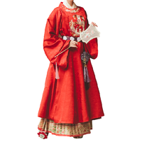 QIAN SHAN YUAN DAI 千黛远山 明制汉服 凤凰与九尾狐 女士鞠衣 红色 S