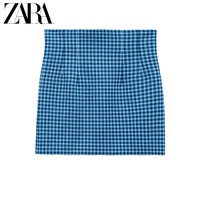 ZARA 02901653400 女装格子迷你A字裙