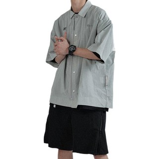 ATTEMPT MANUFACTURE 男女款尼龙短袖衬衫 SHI01 灰色 S