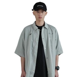 ATTEMPT MANUFACTURE 男女款尼龙短袖衬衫 SHI01 灰色 S