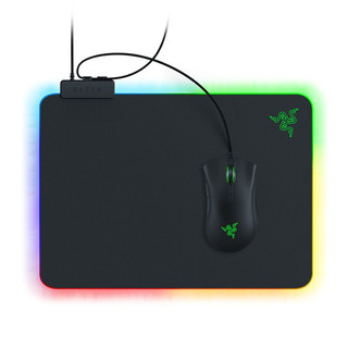 RAZER 雷蛇 Razer 烈焰神虫V2超薄鼠标垫 RGB幻彩 细致纹理 内置线缆固定 防滑橡胶底面