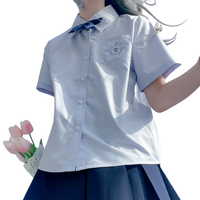 墨秋jk事务所 樱花Q JK制服 西式制服 女士短袖衬衫 水灰色 S