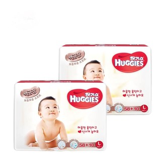 HUGGIES 好奇 铂金装系列 纸尿裤 L58+10片*2包 韩版