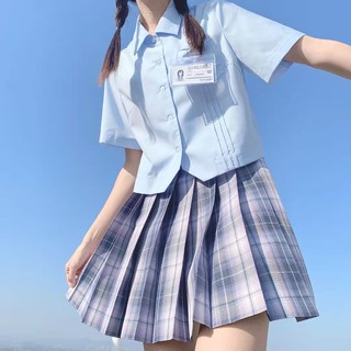 墨秋jk事务所 JK制服 西式制服 女士短袖衬衫 水蓝色 S