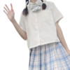 酸奶球 JK制服 西式制服 女士圆领短袖衬衫 白色 S