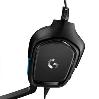 logitech 罗技 G431 耳罩式头戴式降噪有线耳机 黑色 3.5mm/USB口