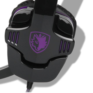 SADES 赛德斯 SA-930 耳罩式头戴式有线耳机 黑紫色 3.5mm