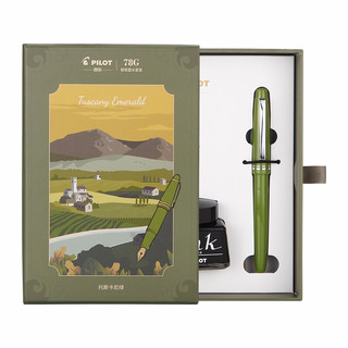 PLUS会员：PILOT 百乐 钢笔 意式风情礼盒系列 FP-78G 橄榄绿 F尖 墨水礼盒装