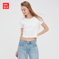 UNIQLO 优衣库 女装 棉质罗纹圆领短T恤(短袖 “BM 风”) 440749