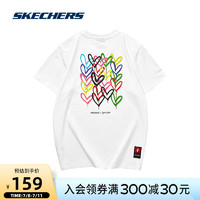 SKECHERS 斯凯奇 Skechers斯凯奇2021夏季新款男女JamesGoldcrown纯棉T恤衫