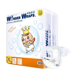 Wonder Wraps 妙然宝贝 环腰倍柔系列 纸尿裤 XL18片*4包