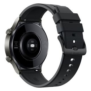 HUAWEI 华为 WATCH GT 2 Pro 运动款 智能手表 46mm 银灰色表盘 黑色硅胶表带（血氧、GPS、扬声器、温度计）