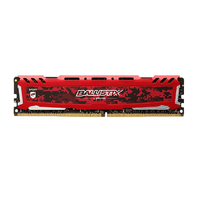 Crucial 英睿达 铂胜运动系列 Ballistix Sport LT DDR4 2400MHz 台式机内存 红色16GB
