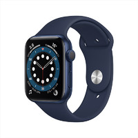 Apple 苹果 Watch Series 6 智能手表 44mm GPS版 蓝色铝金属表壳 深海军蓝色运动型表带（GPS、心率、血氧）