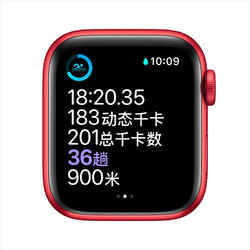 Apple 苹果 Watch Series 6 智能手表 40mm GPS款 红色铝金属表壳 红色运动型表带（GPS、心率、血氧）