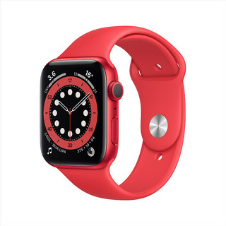 Apple 苹果 Watch Series 6 智能手表 44mm GPS款 红色铝金属表壳 红色运动型表带（GPS、心率、血氧）