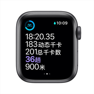 Apple 苹果 Watch Series 6 智能手表 40mm GPS款 深空灰色铝金属表壳 黑色运动型表带 （GPS、心率、血氧）