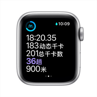 Apple 苹果 Watch Series 6 智能手表 44mm GPS款 银色铝金属表壳 白色运动型表带（GPS、心率、血氧）