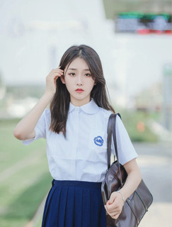 爱蒙尼 台湾师大附中同款JK校服制服的校供琴褶短袖刺绣夏季学生女生衬衫 附中衬衫女款短袖 S