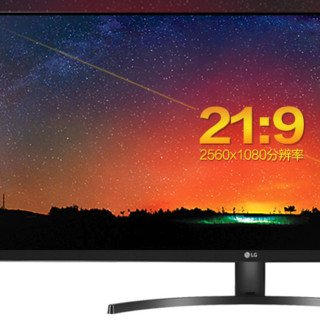 LG 乐金 34WP500 34英寸 IPS FreeSync 显示器(2560×1080、75Hz、sRGB≥99%、HDR10）