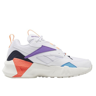 Reebok 锐步 Aztrek Double Nu Pops 中性休闲运动鞋 DV8171 白色/紫色/蓝色 35