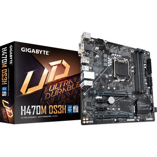 GIGABYTE 技嘉 H470M DS3H MATX主板（Intel LGA1200、H470）