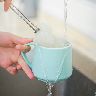 网易严选 可替换海绵洗杯刷 304不锈钢手柄蜂窝海绵清洁清洗刷 1个洗杯刷
