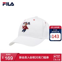 FILA 斐乐 官方女子棒球帽太阳帽 2021春季新款小熊刺绣运动棒球帽