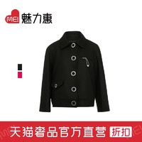 LOVE MOSCHINO Love Moschino/莫斯奇诺 多色羊毛金属扣女士短款毛呢外套