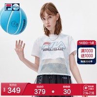FILA 斐乐 FUSION 斐乐潮牌短袖T恤女2021春夏新款时尚组合两件套上衣