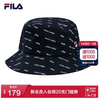 FILA 斐乐 官方情侣渔夫帽 2021夏季新款满印运动渔夫帽男女圆帽