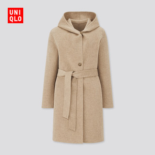 限尺码：UNIQLO 优衣库 UQ430478000 女士连帽大衣