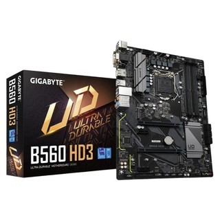 GIGABYTE 技嘉 B560 HD3 耐久大板 ATX主板（intel LGA1200、B560）+英特尔 酷睿i5-10400F CPU套装