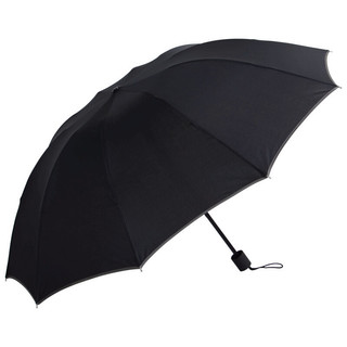 M3327 10骨三折晴雨伞 黑色（赠雨衣一件 限量500份）