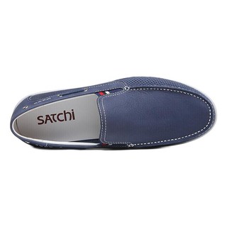 SATCHI 沙驰 男士低帮休闲鞋 96943002Z 套脚款 蓝色 40