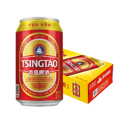 TSINGTAO 青岛啤酒 红金9度 330mL*24罐 +赠苏打水380*6瓶