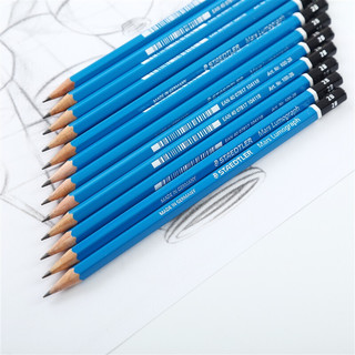 STAEDTLER 施德楼 100 六角杆铅笔 蓝色 2B 12支