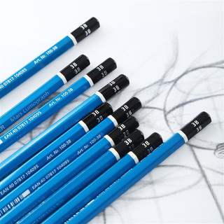 STAEDTLER 施德楼 100 六角杆铅笔 蓝色 3B 12支装