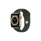 Apple 苹果 Watch Series 6 智能手表 44mm GPS+蜂窝网络版 金色不锈钢表壳 深绿色运动型表带