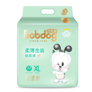 BoBDoG 巴布豆 柔薄金装系列 纸尿裤 XL22片*2包