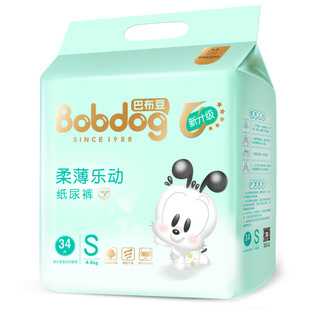 BoBDoG 巴布豆 柔薄乐动系列 纸尿裤 S34片*4包